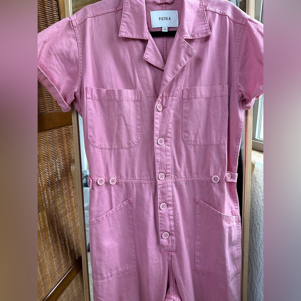 NWOT Pistola bubblegum pink cotton boiler jumpsuit - Picture 4 of 7